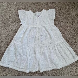 Zara White Eyelet Kids Dress size 3-4 years